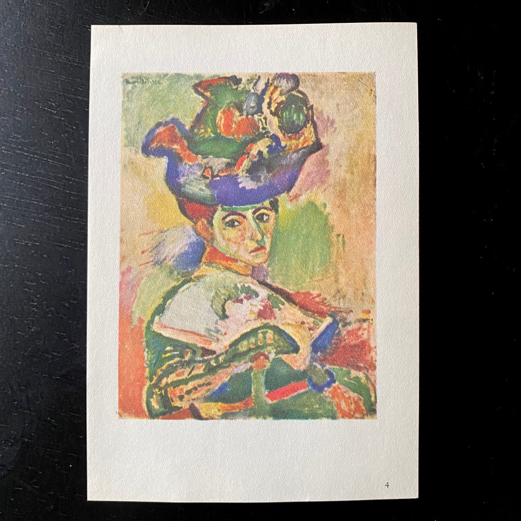 Portrait of Woman in Hat Vintage 50s Matisse Mini Art Plates Prints at Golden Rule Gallery in Excelsior, MN