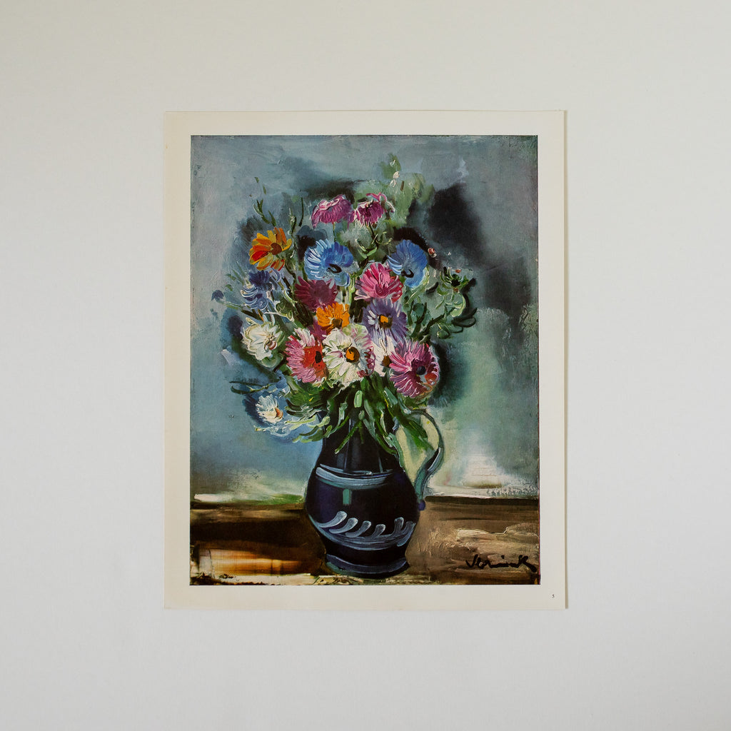 Rare Vintage 40s Vlaminck Flowers Floral Still Life Art Print