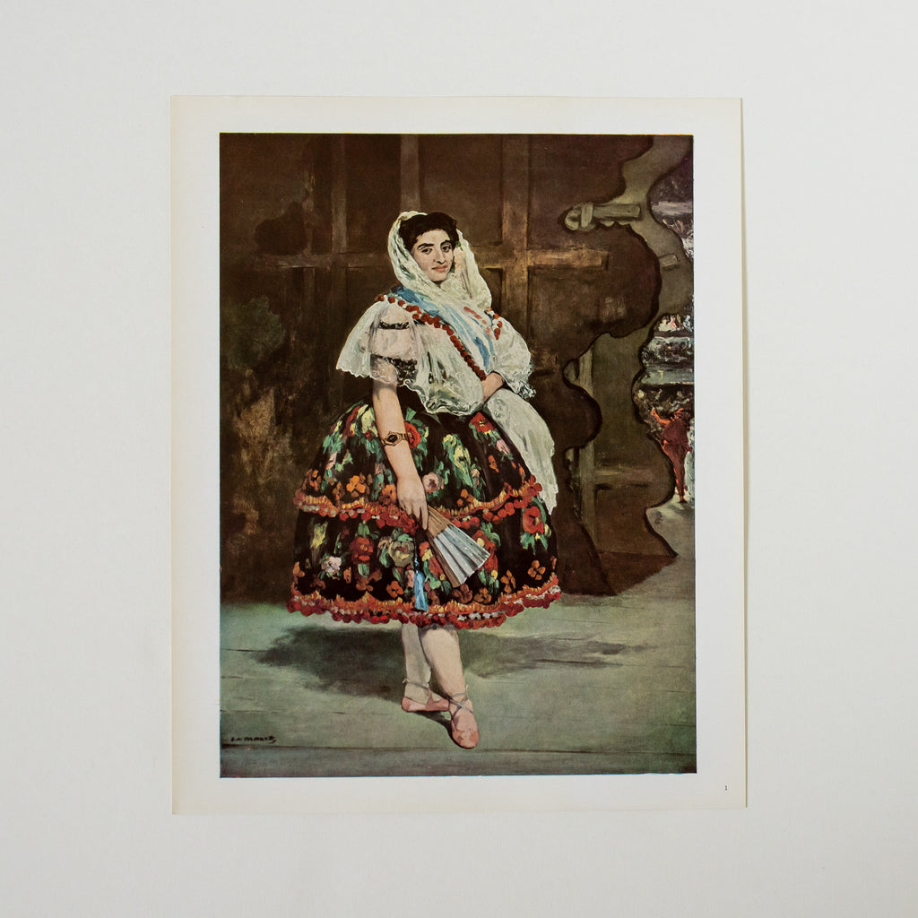 Vintage 1950’s Manet “Lola de Valence” Swiss Art Print | Minneapolis Gallery | Collectible Art | Feminine Portrait | Vintage Prints | Golden Rule Gallery in Excelsior