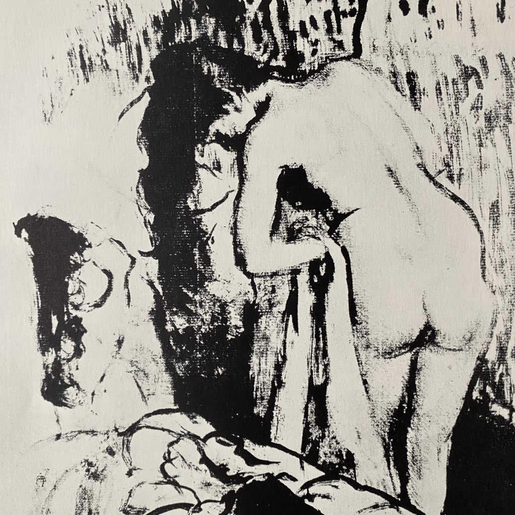 Vintage 1974 Edgar Degas "Standing Nude Dressing" Art Plate | Vintage Black and White Degas Art Plate | Vintage 70s Degas Art Plate | Golden Rule Gallery | Excelsior, MN | MPLS Art Gallery | Vintage Art Collectibles