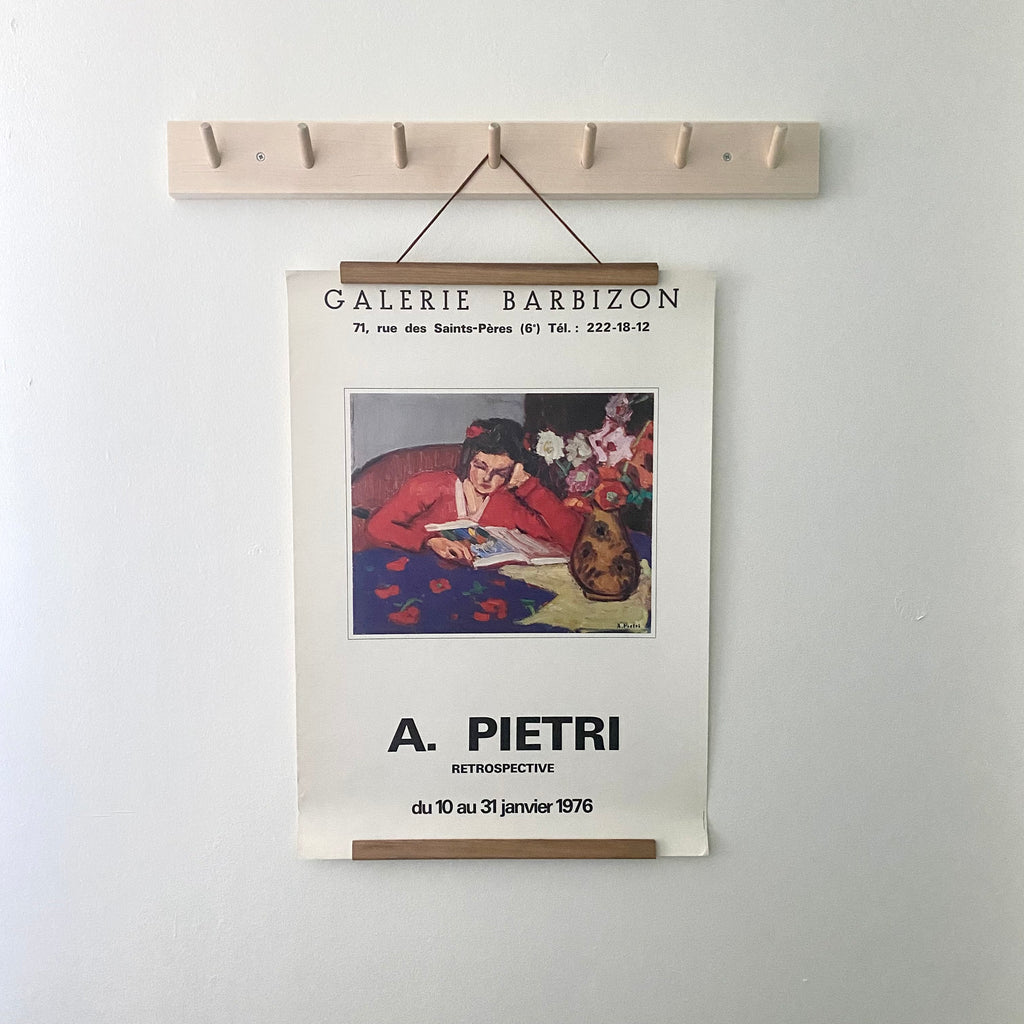 Vintage 1976 Pietri French Retrospective Exhibition Poster | Art Collectibles | Vintage 70s French Retrospective Art Poster | Golden Rule Gallery | Vintage Exhibition Poster | Excelsior, MN