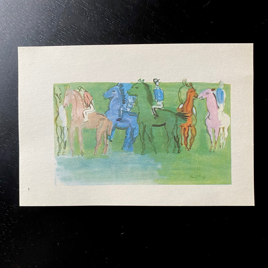 Vintage 1956 Dufy Horses Art Plate | Vintage Mini Dufy Art Plates | 50s Small Dufy Art Plate Prints | Golden Rule Gallery | Vintage Art Prints | 1957 Dufy Art Prints | Excelsior, MN | Petite French Book Plates 