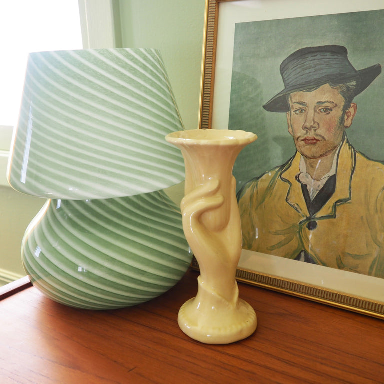 Vintage 1940s McCoy Cornucopia Hand Vase in Cream by J'adore Beddor