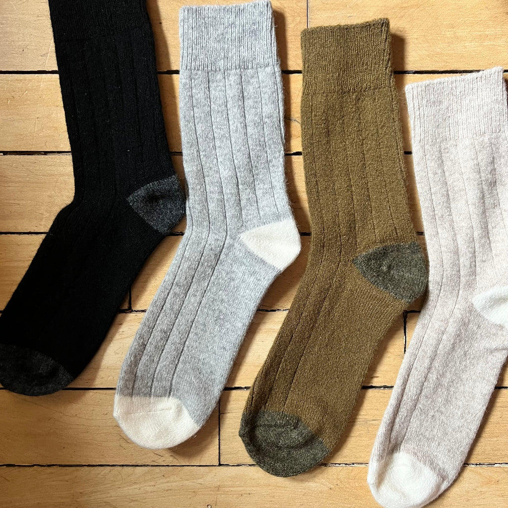 Cozy Cashmere Neutral Socks by Le Bon Shoppe