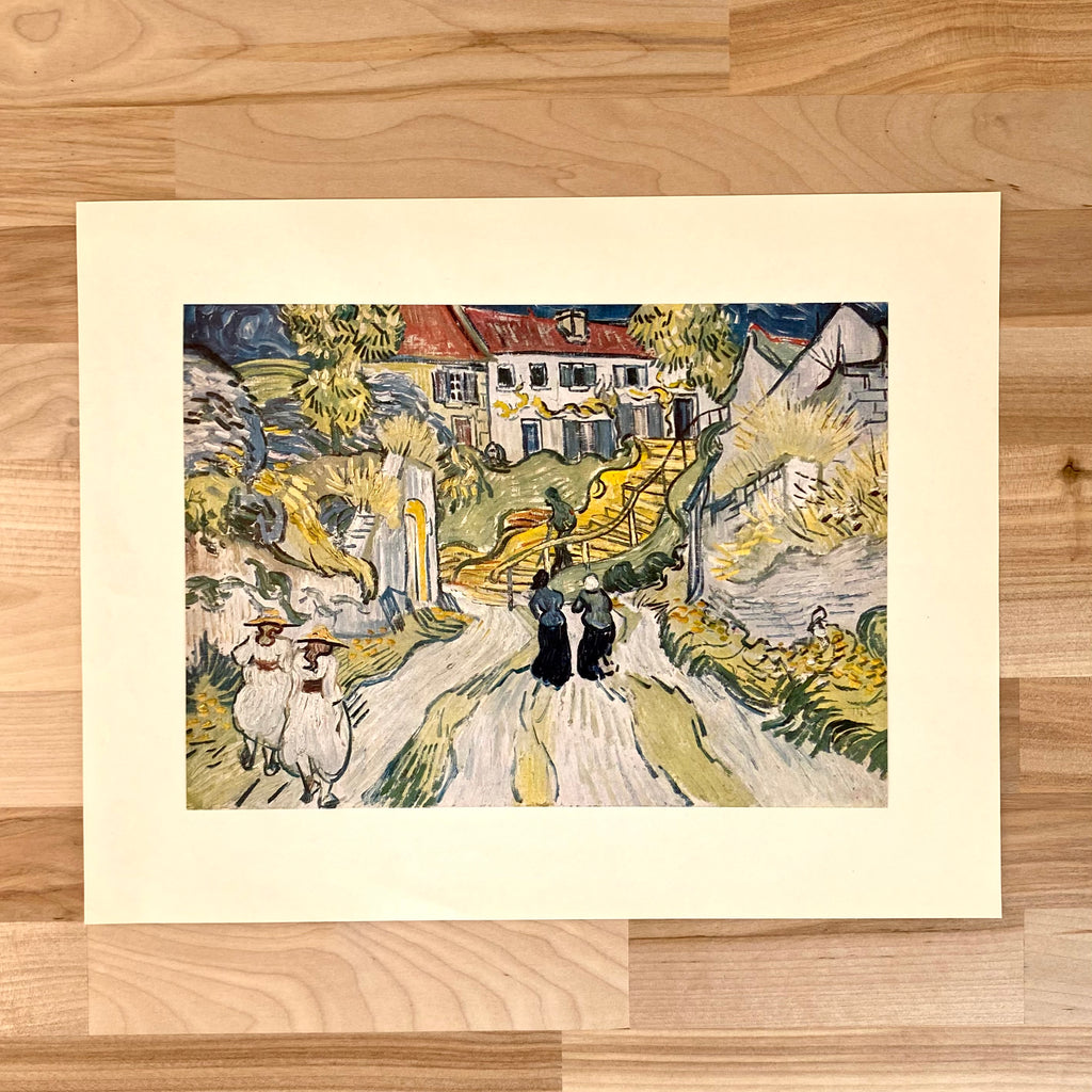 Van Gogh Lithograph Art Print | Stairway at Auvers | Vintage Collectible Art Print | Famous Historical Art | Golden Rule Gallery | Excelsior | Minnesota | Vintage Landscape | Collectible Art