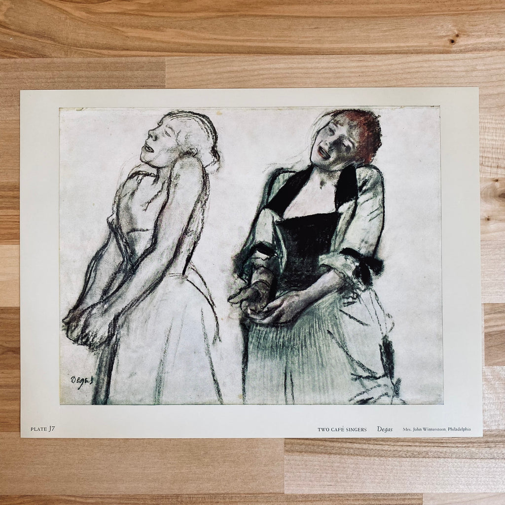 Degas' Two Cafe Singers Art Print | Vintage 1960 Degas "Two Cafe Singers" Art Print | Golden Rule Gallery | Vintage Art Prints | Vintage 60s Art Prints | Excelsior, MN