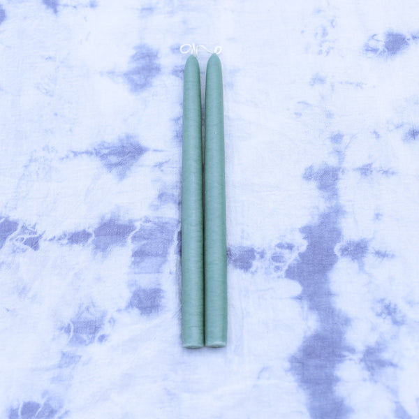 Sea Green Taper Candles | Pair of Taper Candles in Sea Green | Mole Hollow | Golden Rule Gallery | Excelsior, MN 
