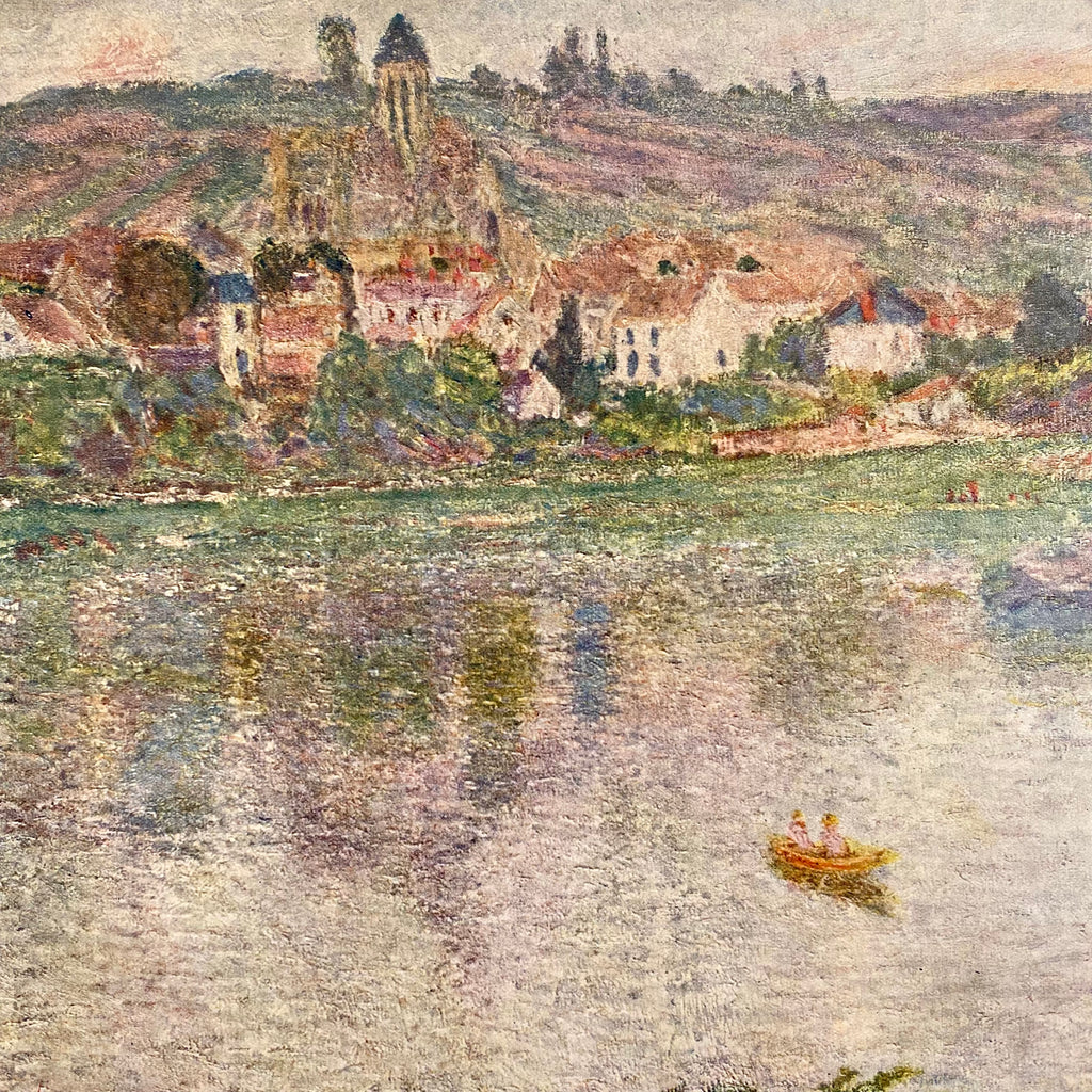 Vintage 1935 Monet Village of Vetheuil Art Print of Seascape at Golden Rule Gallery in Excelsior, MN