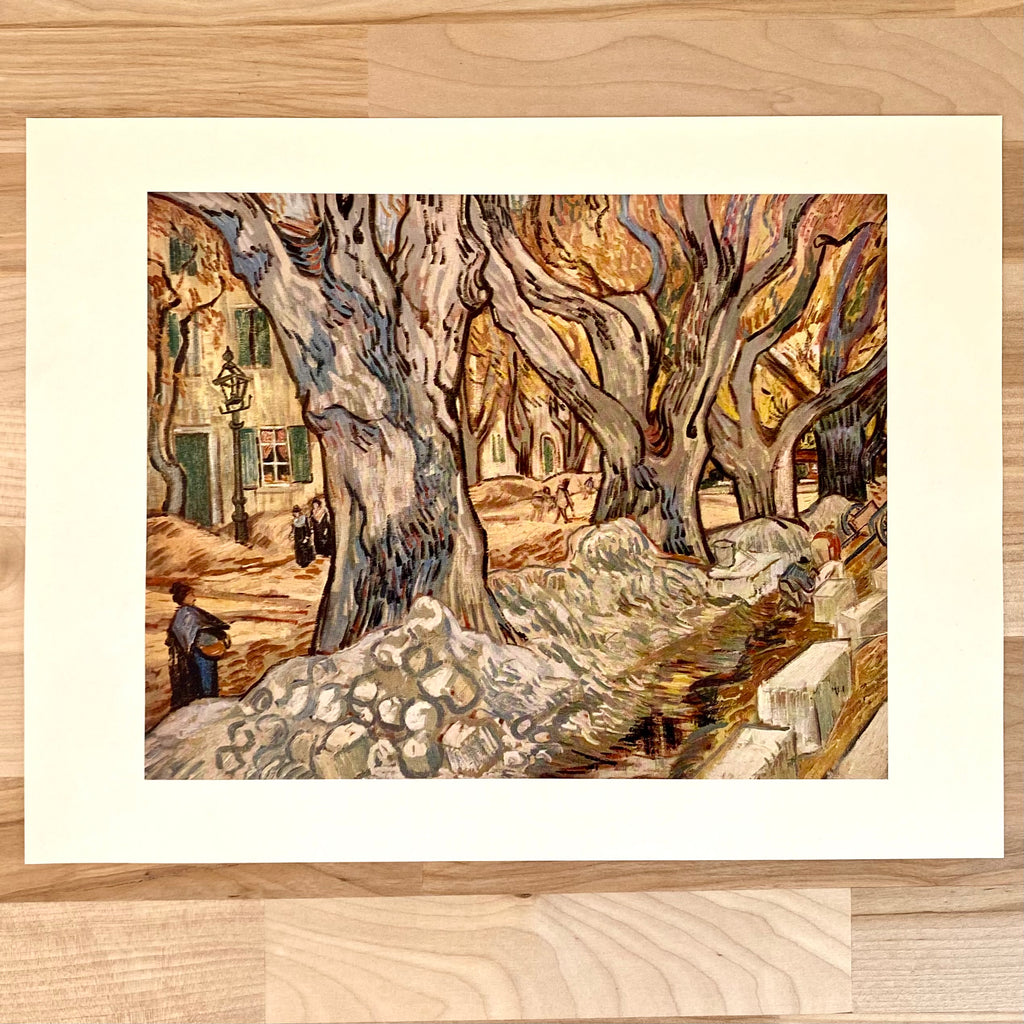 Van Gogh Lithograph Art Print | Road Menders | Vintage Collectible Landscape Art Print | Golden Rule Gallery | 50s Vincent Van Gogh Offset Lithograph | The Road Mender Van Gogh Print | Excelsior, MN | MPLS Art Gallery