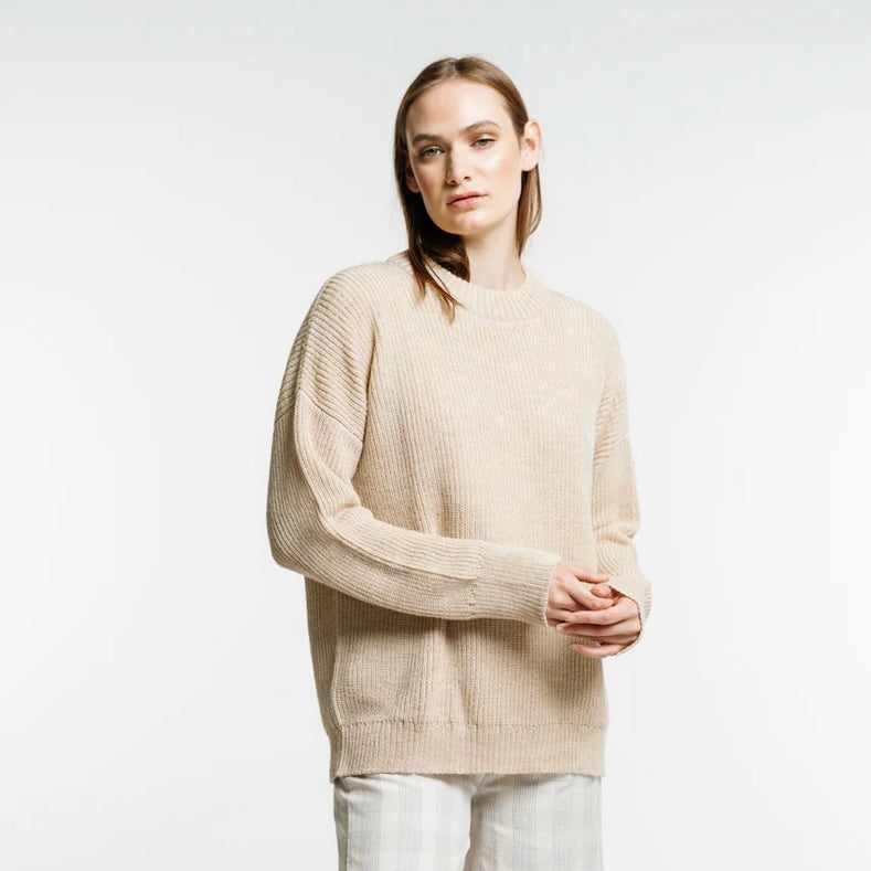Tribe Alive Laude the Label Oat Silk Sweater at Golden Rule Gallery