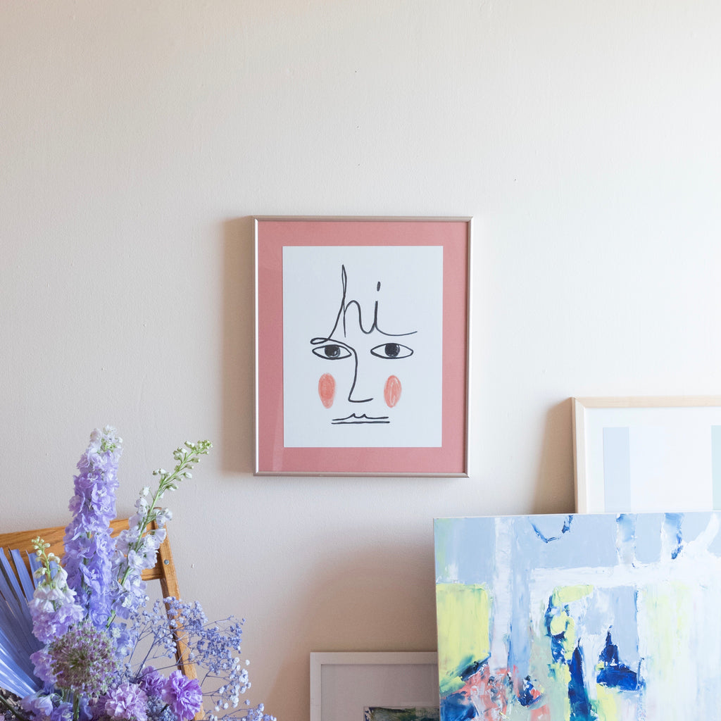 Hi Face Art Print | Face Silhouette Art Print | Apartment On Belmont | Golden Rule Gallery | Excelsior, MN