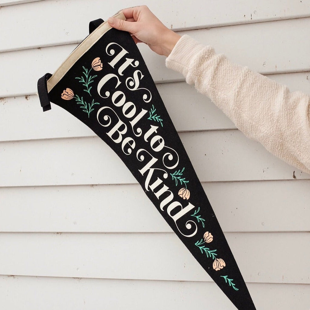Fun Black College Style Pennant