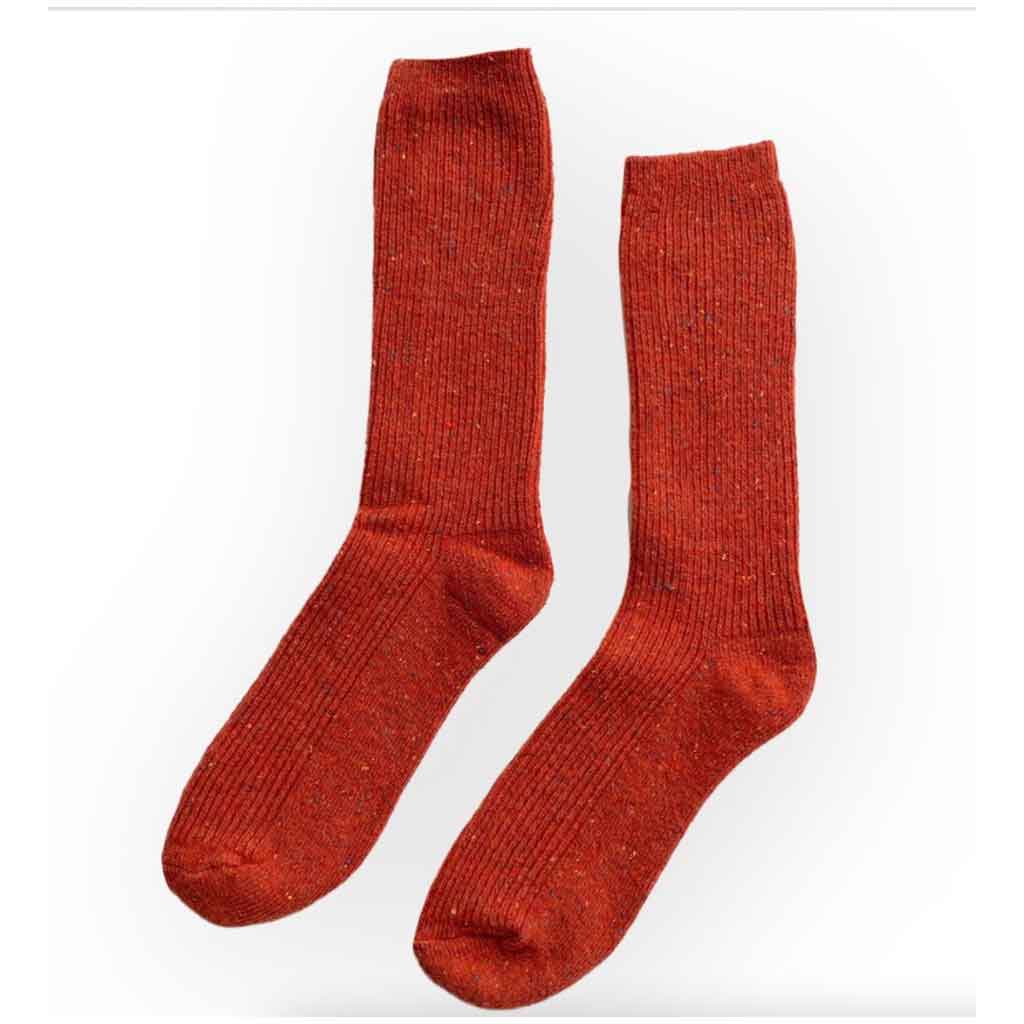 Gingerbread Red Speckled Snow Socks at Golden Rule Gallery in Excelsior, MN