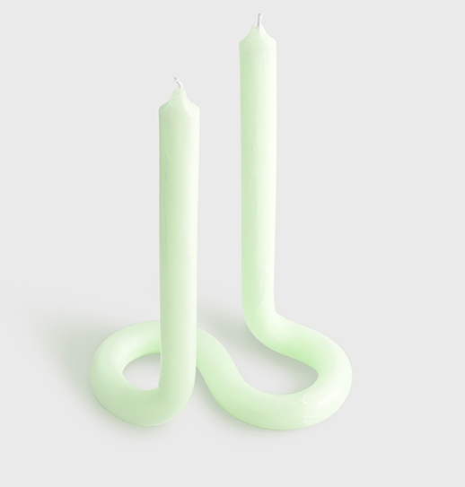 Mint Green Twist Duo Taper Candle at Golden Rule Gallery in Excelsior, MN