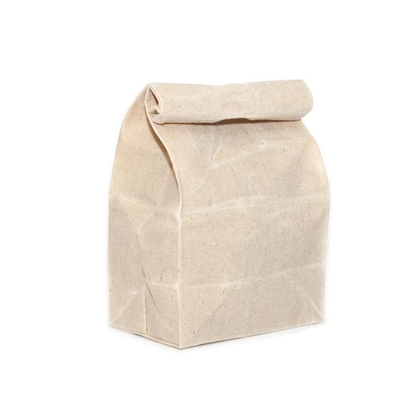 Waxed Canvas Lunch Bag in Natural | Natural Canvas Lunch Tote Bag | Eco | Sustainable Lunch Tote | Golden Rule Gallery | Excelsior, MN | WAAM Industries