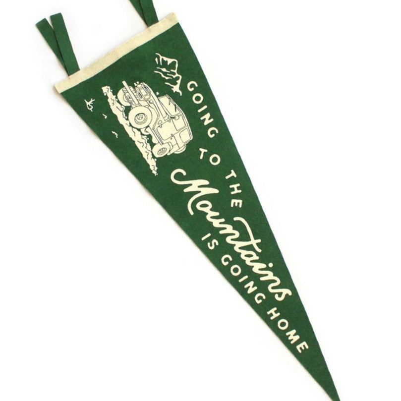 Going To The Mountains Pennant | Oxford Pennants | Golden Rule Gallery | Gifts for Men | Excelsior, MN