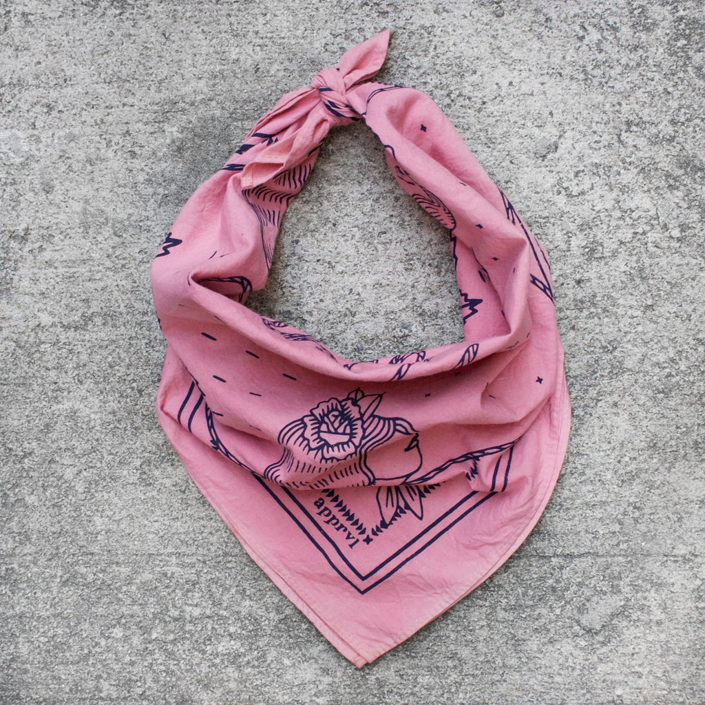Pink Hand-Dyed Bandana | Apprvl | Keep Your Chin Up Bandana | Golden Rule Gallery | Excelsior, MN