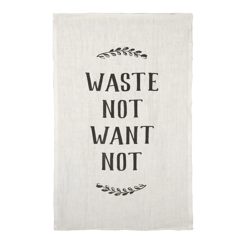 Waste Not Want Not Tea Towel | Sir Madam | Textiles | Framed Art | Tea Towel Art | Golden Rule Gallery | Excelsior, MN