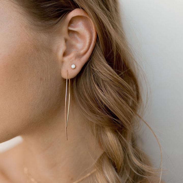 Minimal Dainty Opal Studs