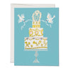 Pretty tiered wedding cake with dove greeting card by Red Cap Cards
