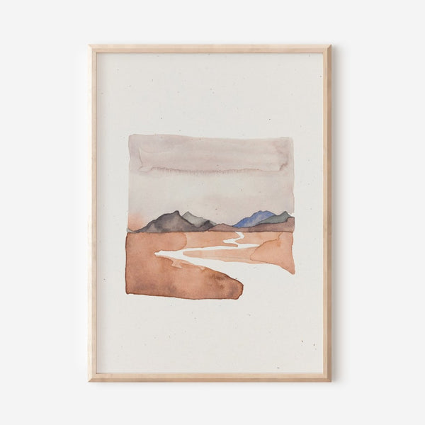 Wyoming in November Watercolor Landscape Art Print by Coco Shalom at Golden Rule Gallery in Excelsior, MN